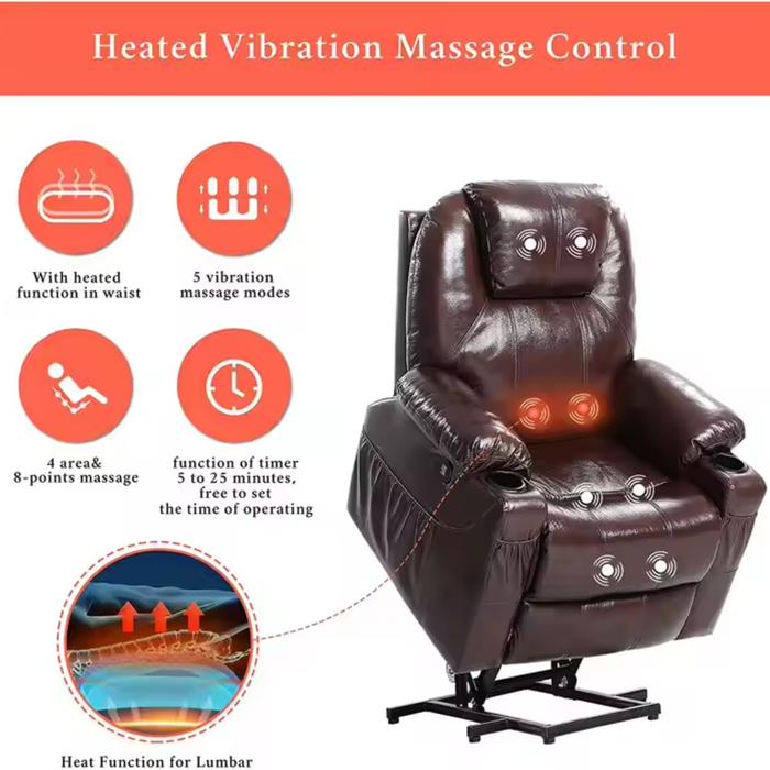 LuxLift Valor Genuine-Leather Power-Lift Recliner