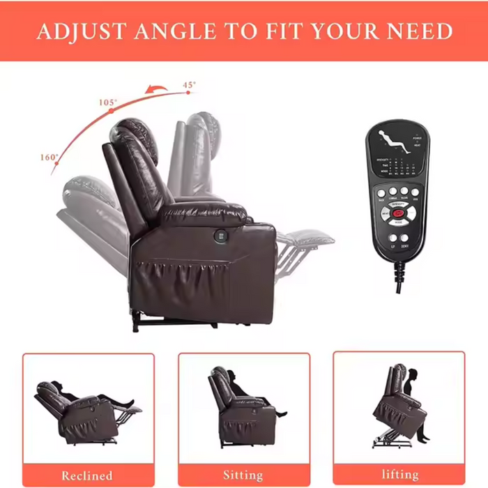 LuxLift Valor Genuine-Leather Power-Lift Recliner